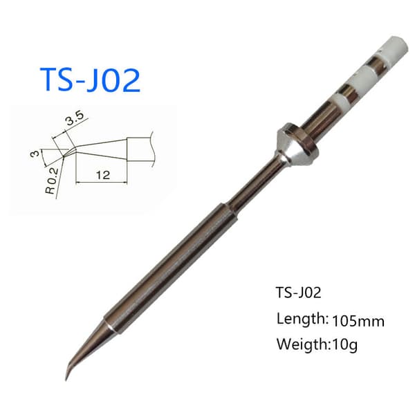 TS100 Mini Pen Type Loddekolbespids, Rustfrit Stål Loddekolbe Erstatningsloddekolbespids til TS100 Loddekolbe (TS100-JL02)