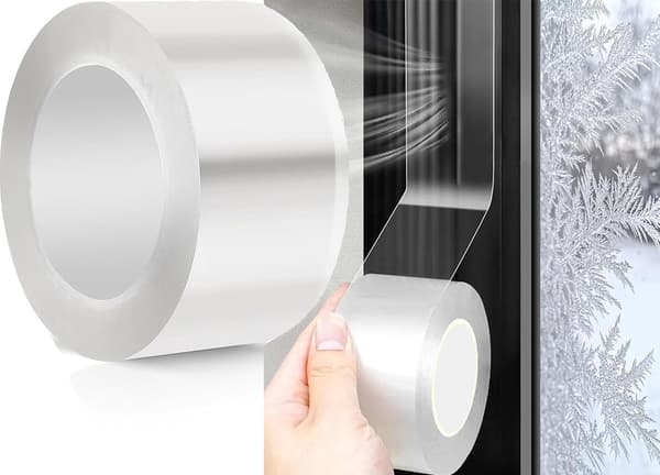 Window Sealing Tape, Self-Adhesive Weatherproof Draft Stopper for Doors and Windows, Transparent 10M x 5CM