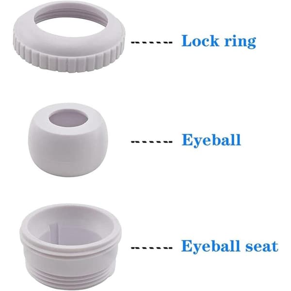 Pool Massage Eyeball Dyse, Spa Eyeball Jet Dyse Flow Indløbsforbindelse Retningsbestemt Flow Indløbsforbindelse, Retur Jet Passer 1-3/4 \" Gevind KLB