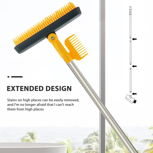 Floor Brush with Long Handle Multifunctional Brush for Ceramic Tile Floors White White