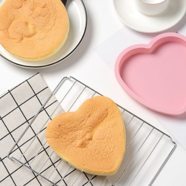 Layer cake mold set, round and heart-shaped cake molds, silicone mold,