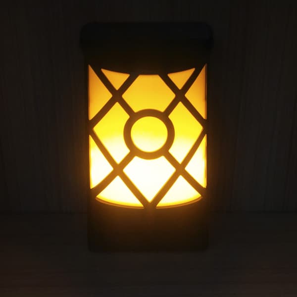 Solar Wall Light, Waterproof Flickering Flame Lamp, Darkness Detector Auto