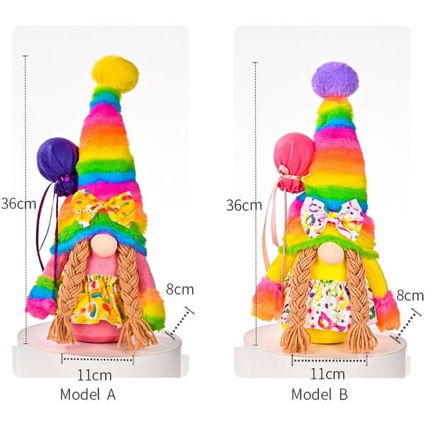 Rainbow Gnome Doll - Birthday - Decorative Doll - Swedish Tomte - Scandinavian - Elf - Decoration - B
