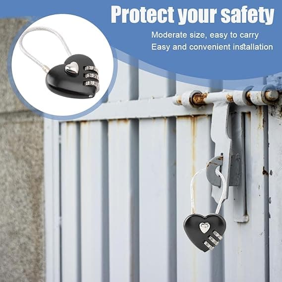 Combination Lock, Cabinet Lock, 3-Digit Resettable Combination Lock, Small Combination Cable Lock for Suitcase Luggage Cabinet, 1 Piece
