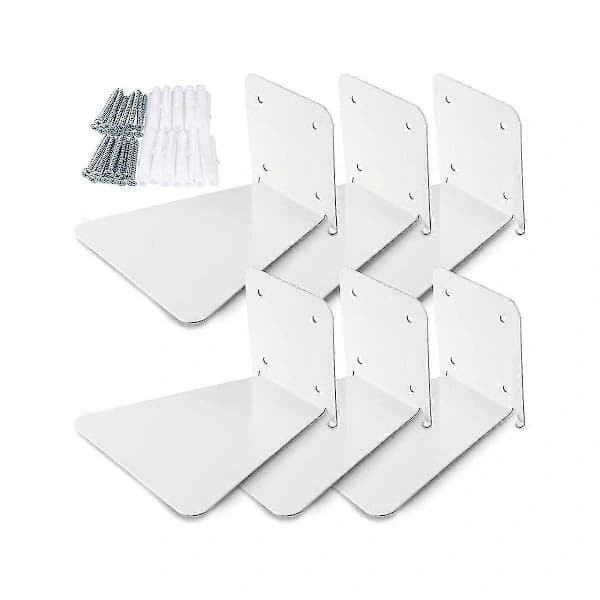 Floating Invisible Wall Mounted Bookshelf with Perforated Design in White