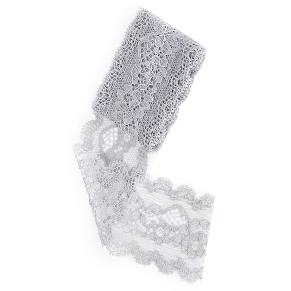 Floral Pattern Lace Ribbon Decorate Design Clothes Craft 10 Yard 5.5cm Width Grey