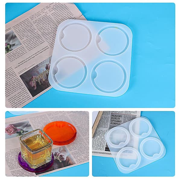 Coaster Molds Resin Molds DIY Round Silicone Mold For Casting Resin-r