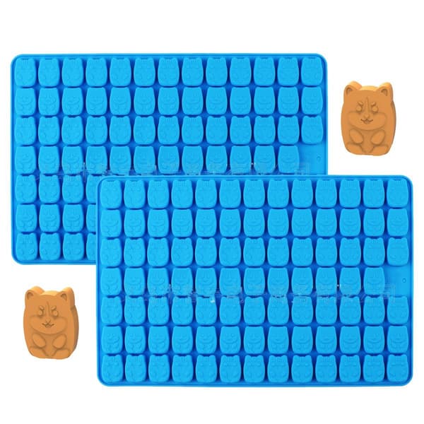 2 stk Mini Hjerte & Stjerne Silikoneform, 296 Hulrum Non-Stick Gummy Bear Form til
