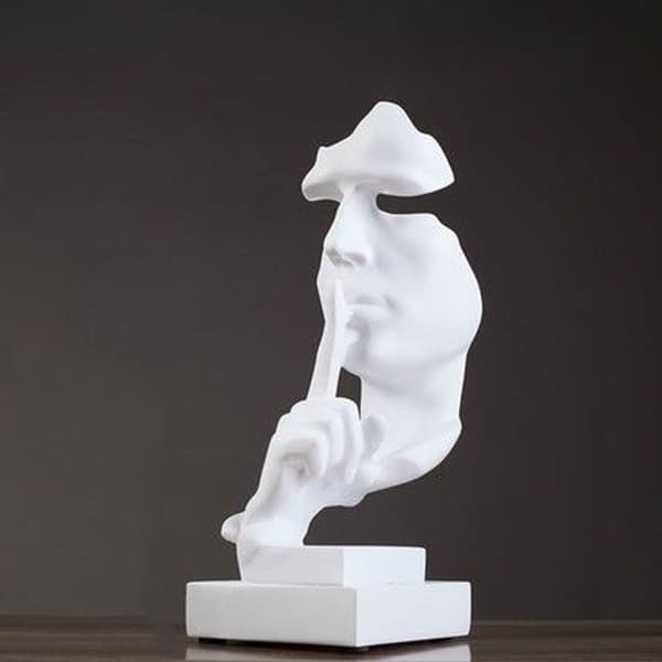 Silence is Golden Abstract Resin Figurine (White)
