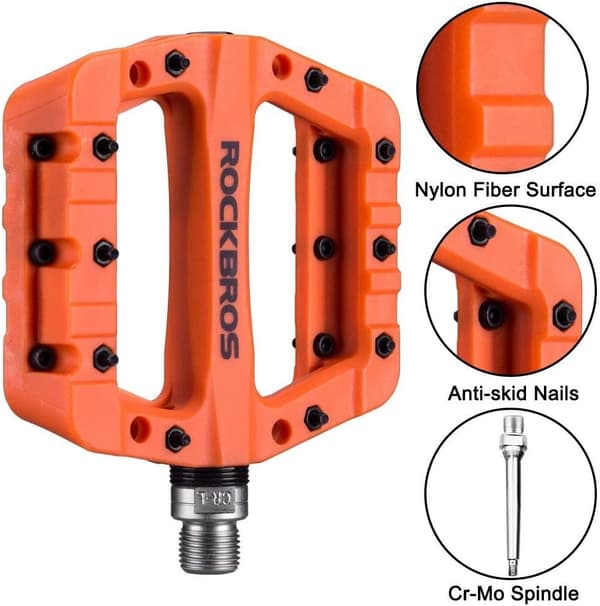1 par MTB cykel BMX pedaler, par af nylon brede flade pedaler 9/16