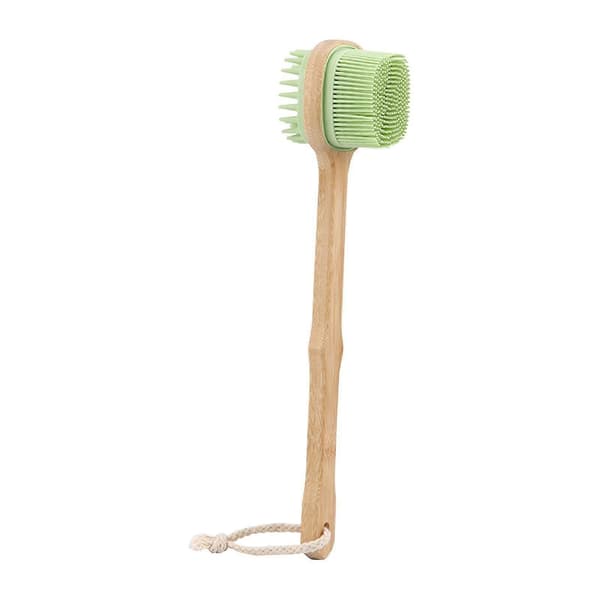 Duschborste Bambu Ryggskrubb för dusch för kroppsduschlotion Kropp Män 32.5cmx7.1cm Grön
