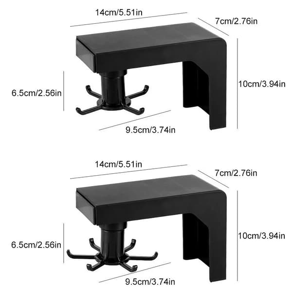 Swivel Kitchen Wall Hooks Punch-Free Storage Racks Telescopic Multi-function Hooks for Bedroom Bathroom 6 Hooks 6 Hooks