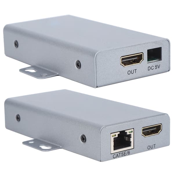 High-Definition Multimedia Interface Extender Kompatibel Sender/Mottaker med Adapter for Signaforlengelse 110-240V UK-plugg
