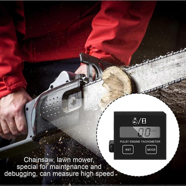 Digital Tachometer for Chainsaw, Small Inductive Tachometer, Waterproof Engine Tachometer, Tachometer for Motorcycle Lawn Mower