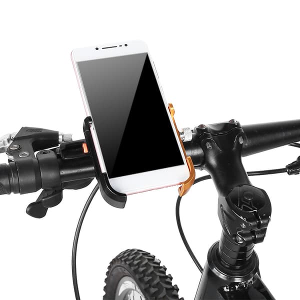 Aluminium Alloy 360 Degree Rotating Bicycle Phone Navigation Fixed Bracket Black Gold