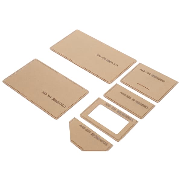 6 pcs Acrylic Template DIY Handmade Short Wallet Leather Pattern Mold Manual Craft Tools