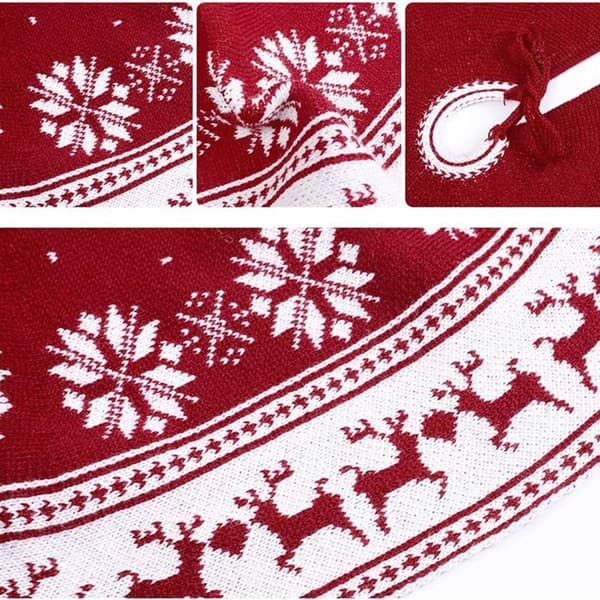Julgranskjol, stickad snöflinga älg julgranskjol, KLB