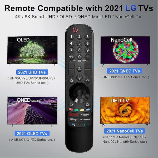 Magic Remote for LG Smart TV Remote Control, Compatible with 2021/2022 LG UHD OLED QNED NanoCell 4K 8K Smart TV, with Voice and Pointer Function