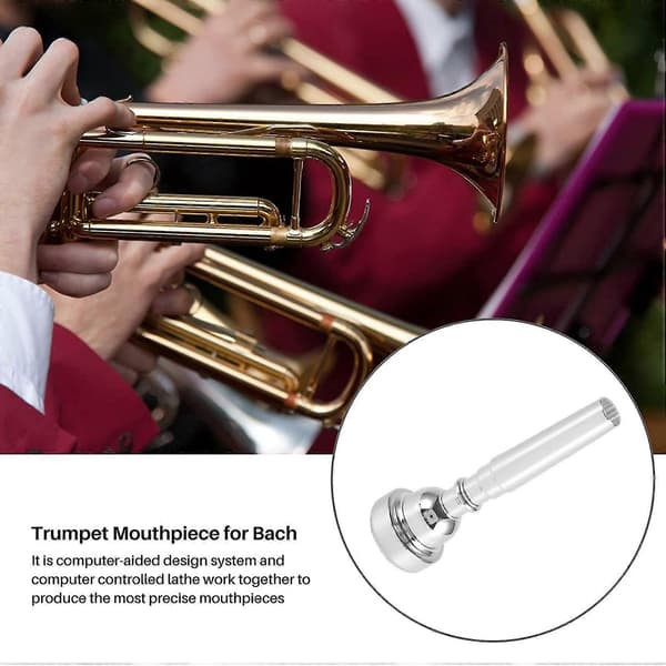 Trumpetin suukappale 7c-koolle, hopeoitu