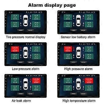 Android Navigation TPMS med 4 sensorer alarmsystem USB Android bil TPMS trådløs transmission dækovervågning (ekstern)