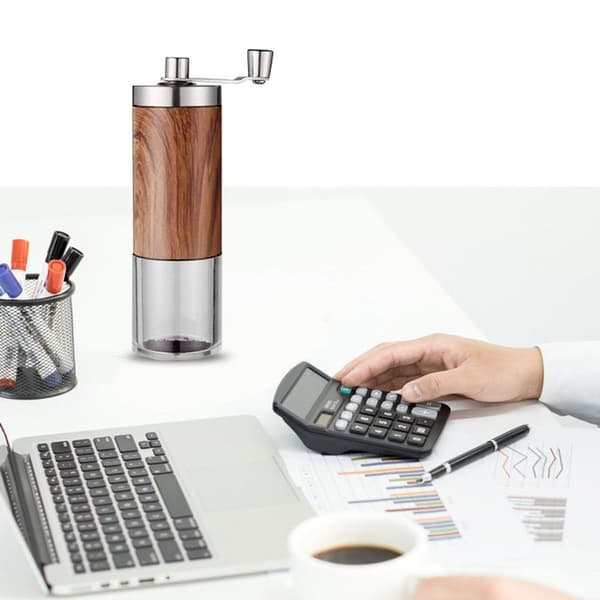 Natural Wood Look: Compact Coffee Grinder with External Settings KLB