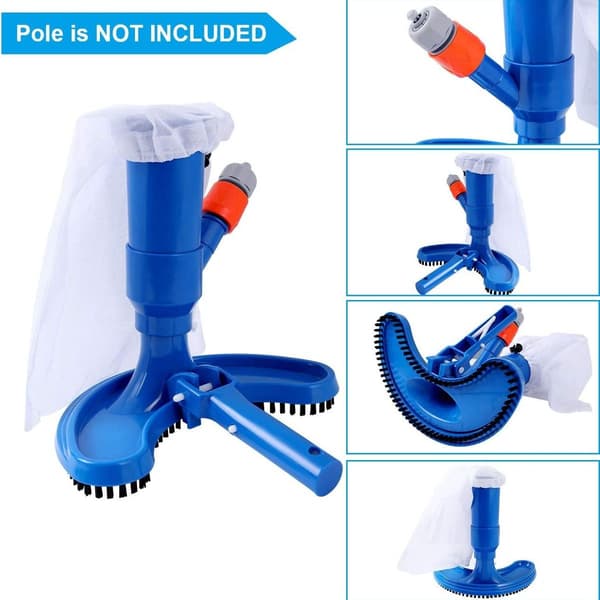 Mini Jet Pool Vacuum Cleaner with Portable Quick Cleaning Suction Nozzle with Brush and Scrubber