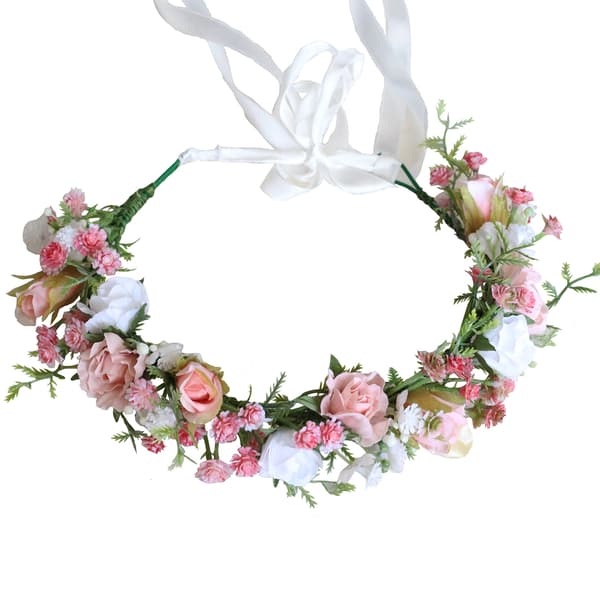 Blomsterkrans diadem hårkrans blomsterhodeplagg brudeslør krans hodeplagg stoffblomster