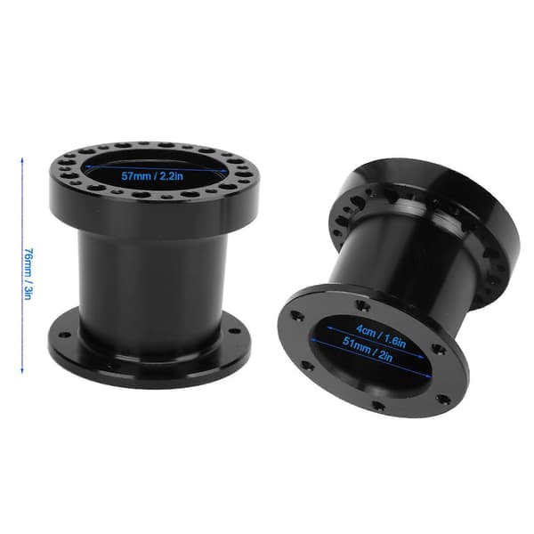 3 inch Steering Wheel Quick Release Hub Adapter Detach Height Adjustment Universal for Car Black