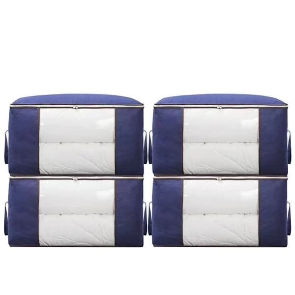 4 Under Bed Storage, Large Storage Organizer for Comforters and Blankets