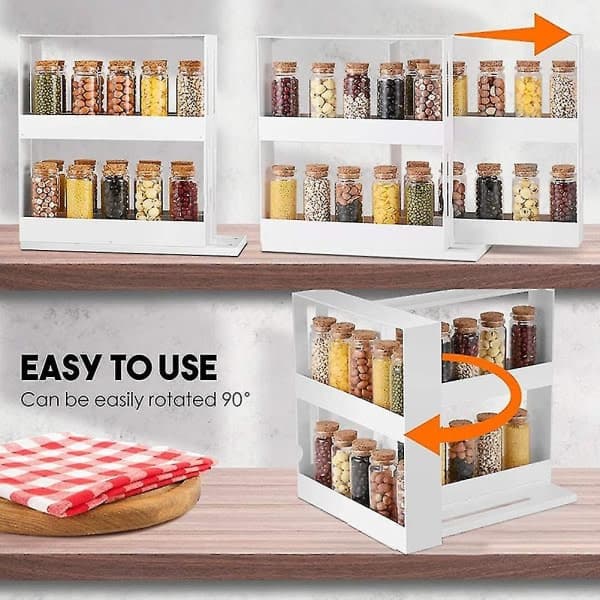 Narrow and extendable spice rack for the kitchen cabinet