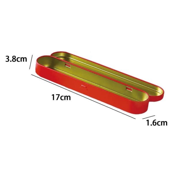 Pencil Case, Simple Metal Pencil Case, Mini Hinged Tin Box, Red