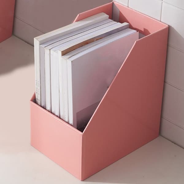 Kraft Paper Magazine Rack, Bookend, Large Book Stand, Foldable File Holder, Document Organizer, Desktop Storage Rack