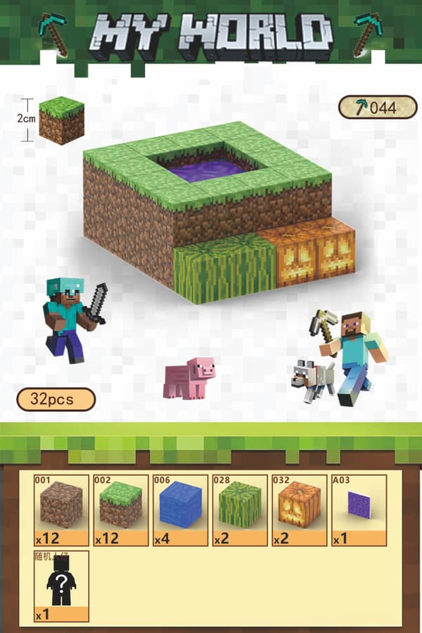 Julkalender med 24 förseglade Minecraft-kuber 44 44