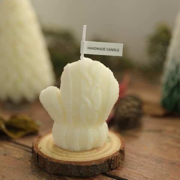 Eight Small Wool Christmas Mitten Scented Candles - Perfect Christmas Gift