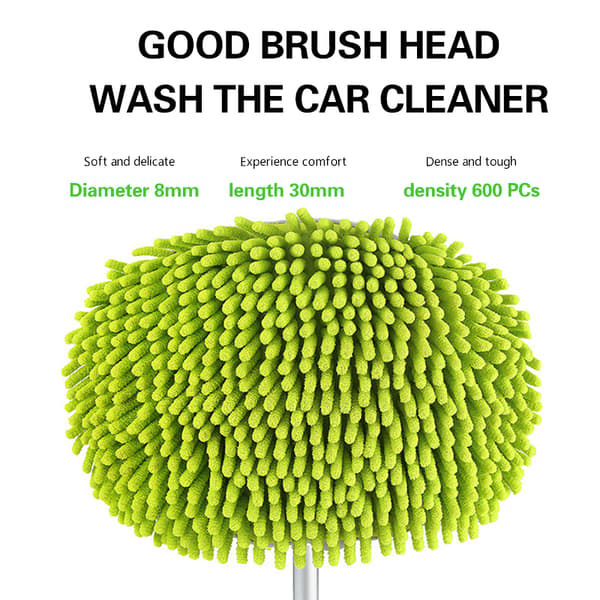 Microfiber Car Wash Brush Mop Extendable Long Handle Scratch-Free Removable and Washable Cover for Car Replace Spare Head Cover Replace Spare Head Cover