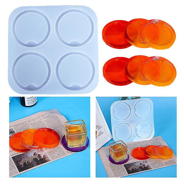 Coaster Molds Resin Molds DIY Round Silicone Mold For Casting Resin-r