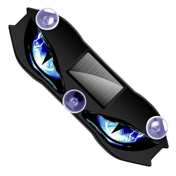 Solar Powered Wireless Demon Eye LED Warning Light Dynamic Ambient Car Interior Lighting