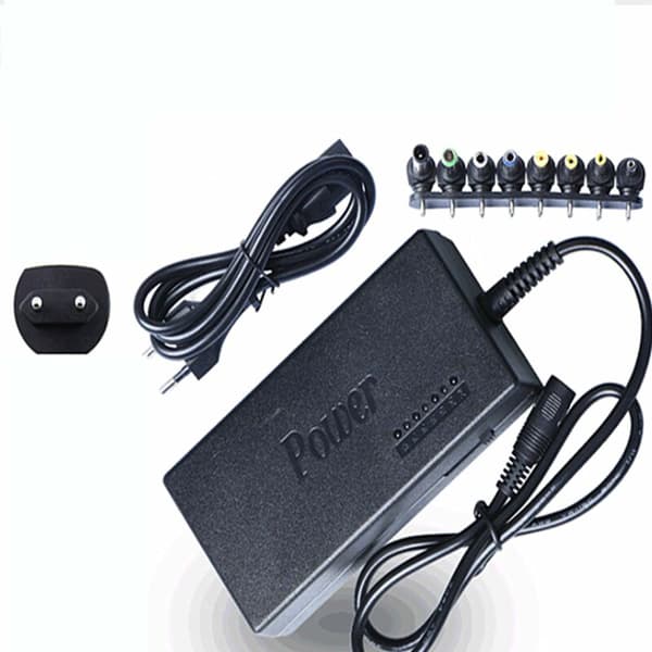 96W Multifunktionel Laptop-oplader Justerbar Spænding Strømadapter, Sort