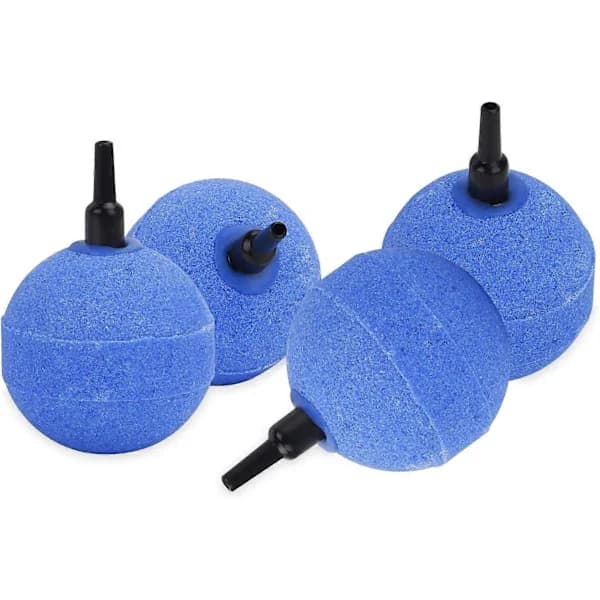 5 cm Blue Ball Air Stone Bubble Diffuser for Aquarium 2 W Air Pump, 4-pack