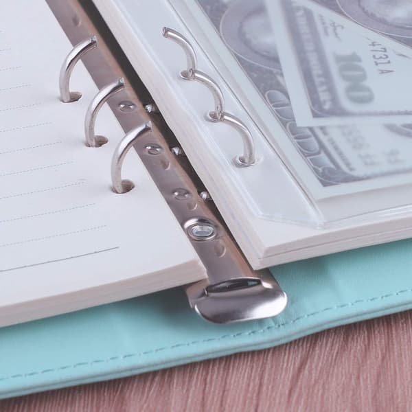 A5 Ring Binder - Refillable A5 6-Ring Multipurpose Binder in PU Leather - Blue - For School, Office, and Presentations