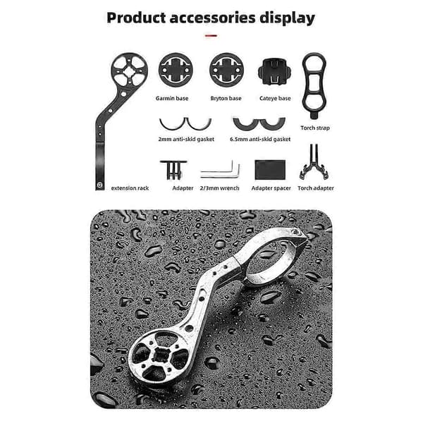 Extended Bicycle Computer Mount for Handlebar GPS Mount for Garmin/Bryton/Cateye/GoPro Camera B Red Red