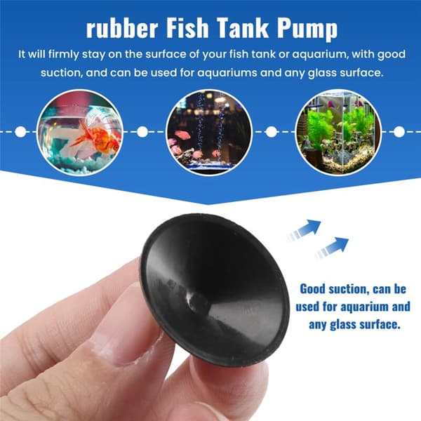 10 x Black Rubber 27mm Suction Cup Clip for Aquarium Pump