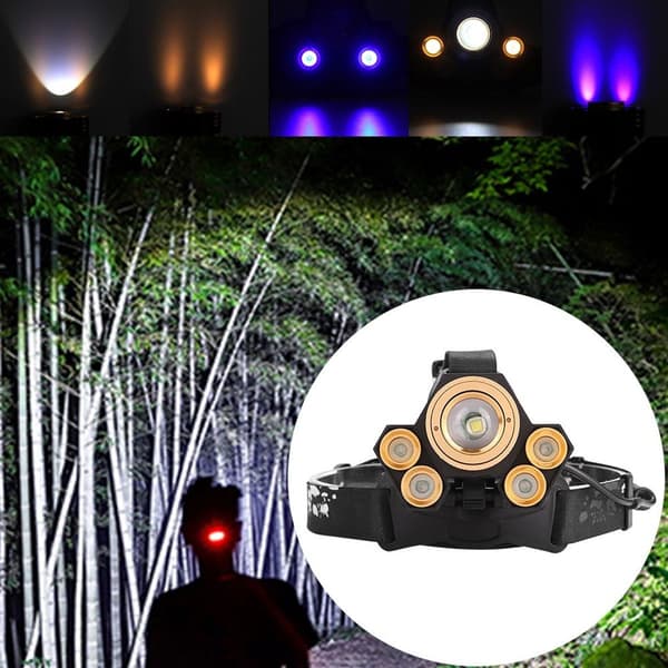 USB Charging, 5 LED Headlamp, Portable Outdoor Headlamp KLB