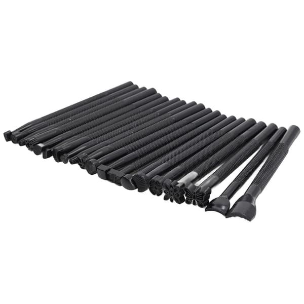 20 Pieces Leather Stamping Tools, Various Patterns, Durable Leather Stamp Tools with Non-Slip Handle for DIY Crafts
