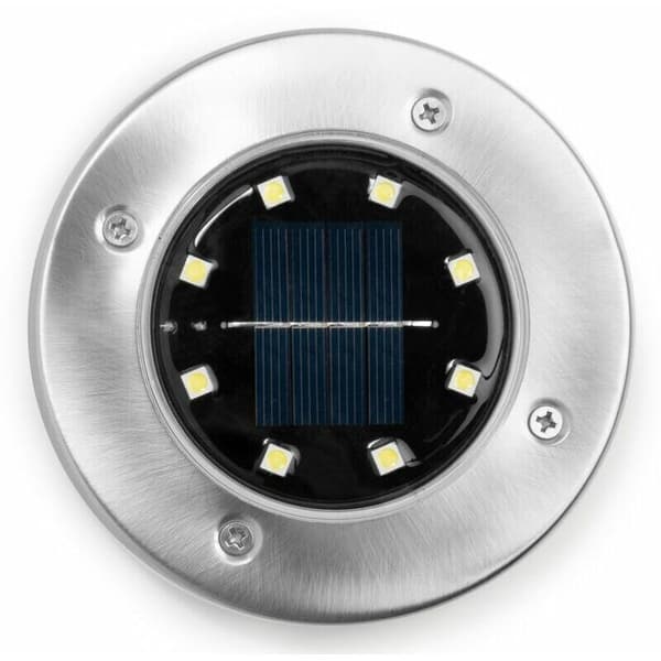 Set med 4 solskivor med LED-trädgårdslampor att plantera, vitt ljus