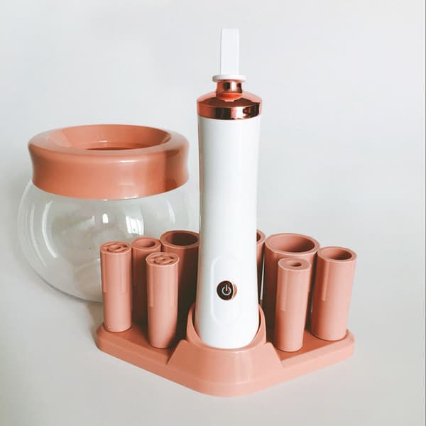 Electric Makeup Brush Cleaner Rotating Automatic Waterproof Quick Drying Low Noise Brush Dryer Pink