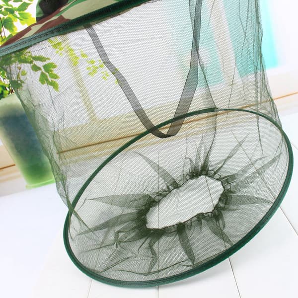 Mosquito Net Mosquito Insect Hat Mesh Fishing Caps Head Net Face Protector Camouflage Camping Kit