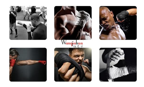 Bomulls 2,5 m boxningsbandage handrem fighting handrem Muay Thai Sanda handrem handskydd Vit White