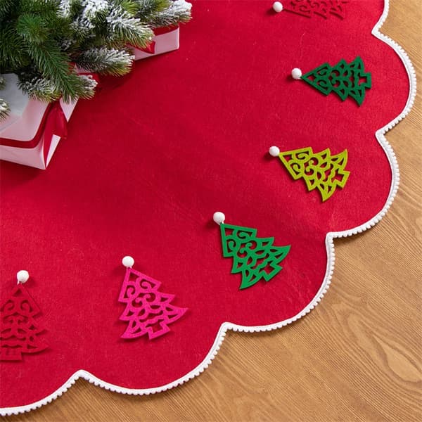 48 tums julgransmatta röd spets hängande julgransmatta Chr