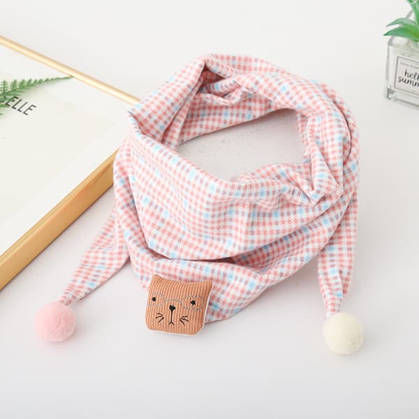 2 Cotton Kids Scarves, Double Layer, Triangular, Versatile